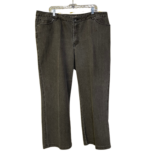 vintage grey-green wide-leg jeans - 20