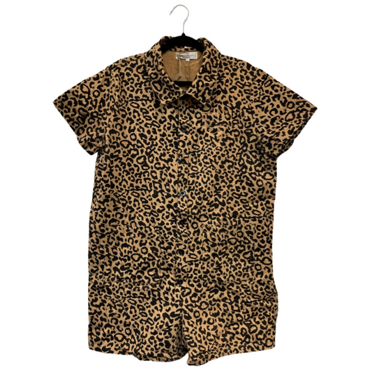 leopard print short boiler suit - L