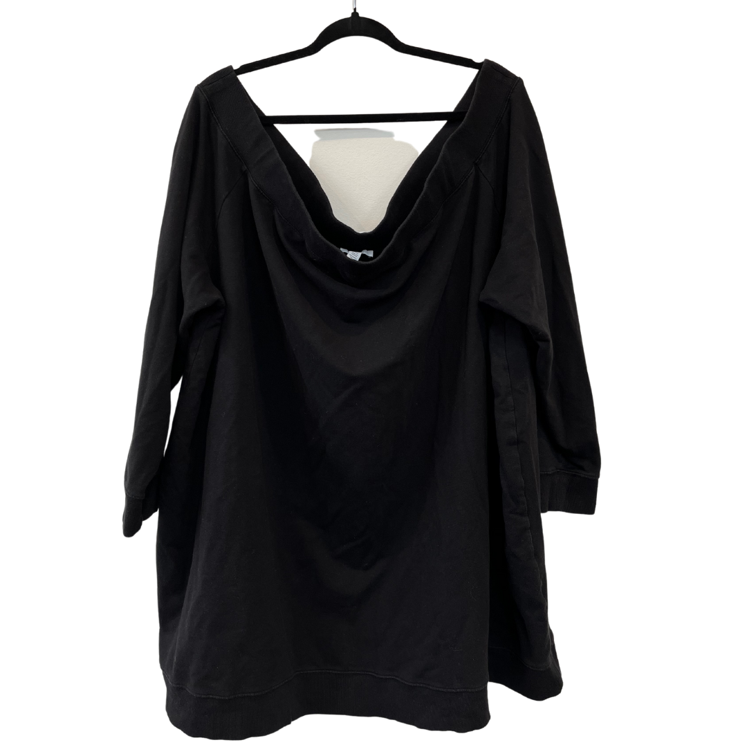 Off the shoulder sweatshirt in black - 6X/7X