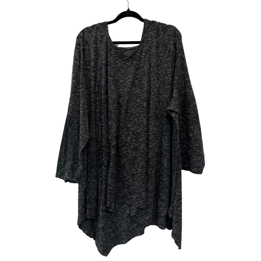 Comfy grey shirt dress with hood - 5X/6X