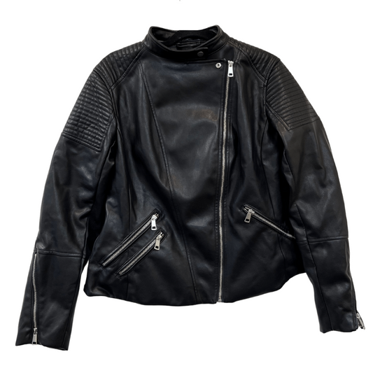 faux leather bomber - US 16
