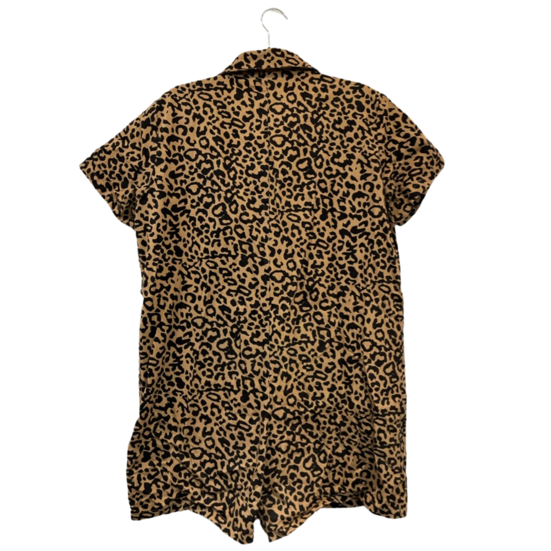 leopard print short boiler suit - L
