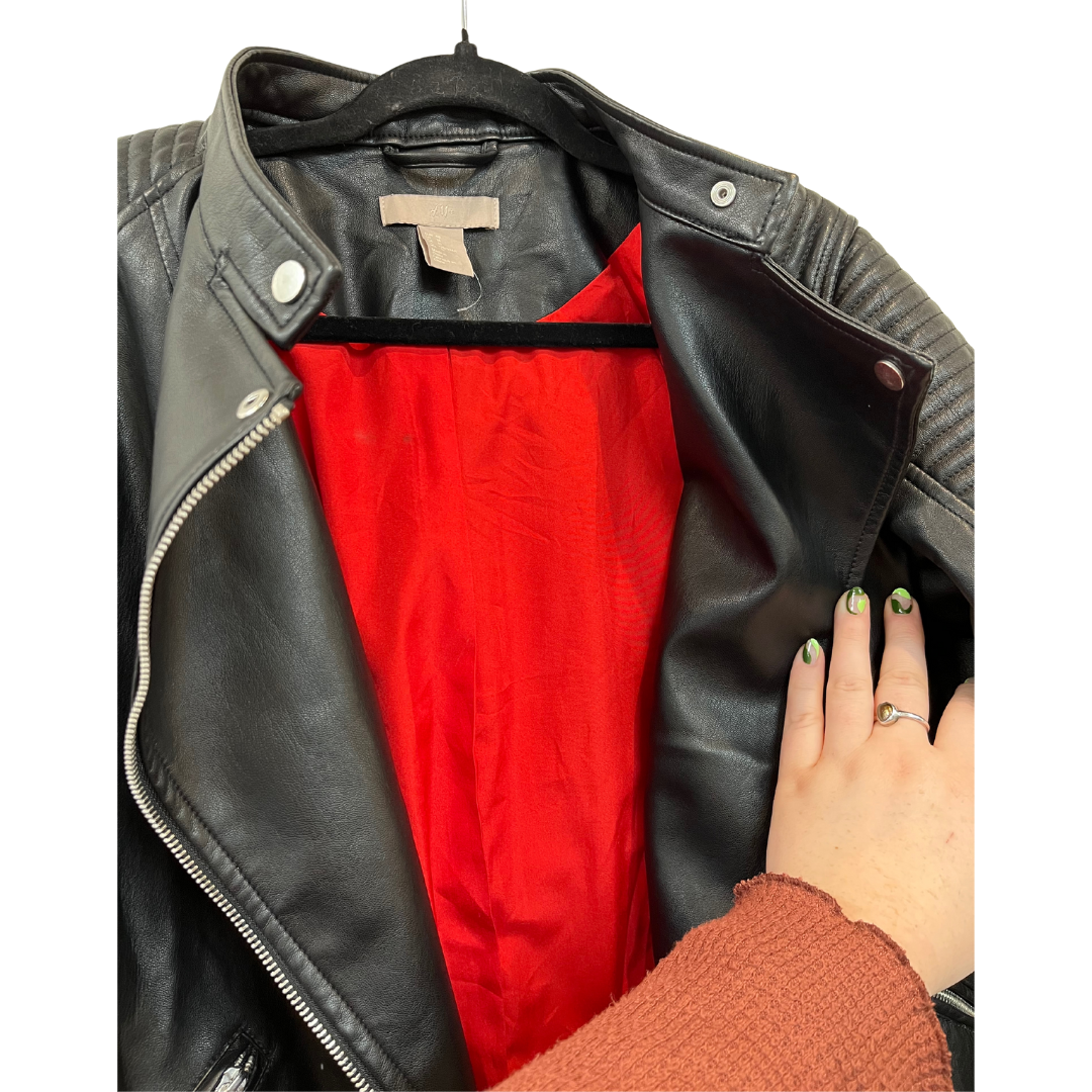 faux leather bomber - US 16