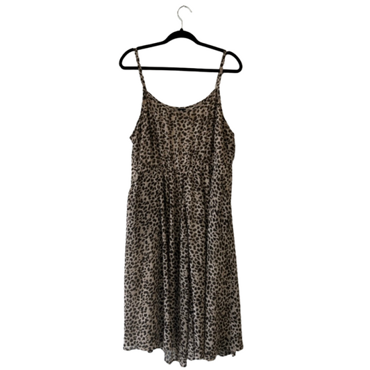 leopard print mini dress with pockets - 2x