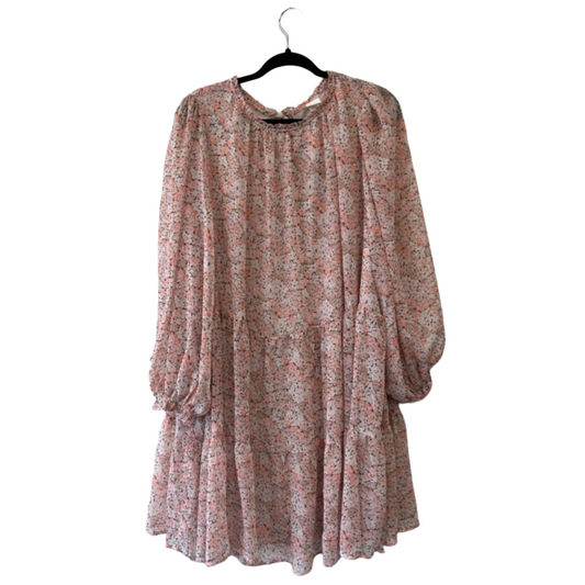 pink floral puff sleeve dress - XL