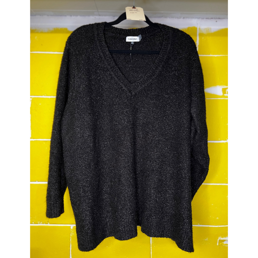 long-sleeved v-neck sweater - 3x