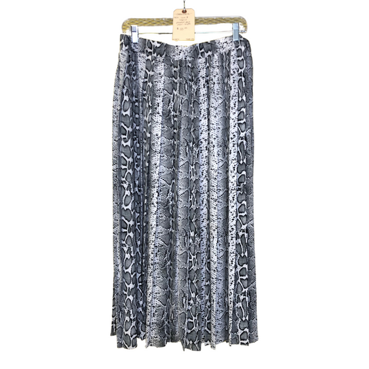 elastic-waist animal print pleated skirt (maxi-length) - 2x