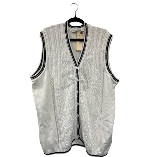 vintage knit button up vest 100% cotton - 3x