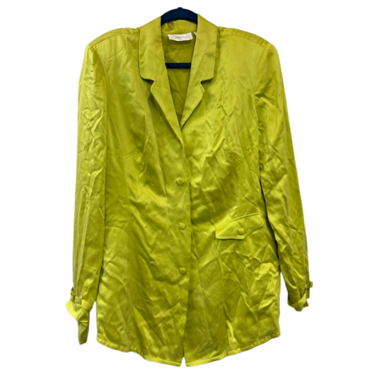 100% silk vintage chartreuse blazer - 16