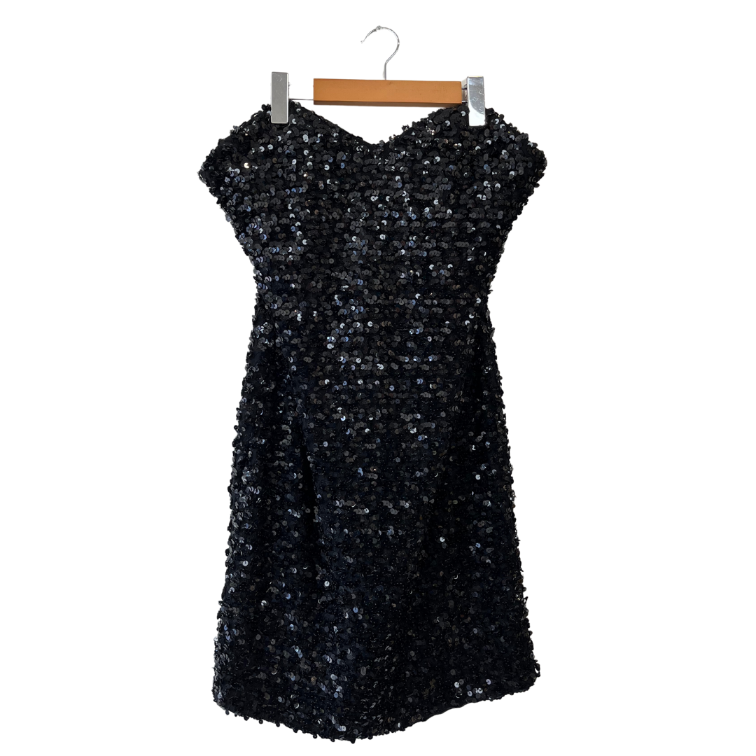 vintage fitted sequin tube dress - 12/14