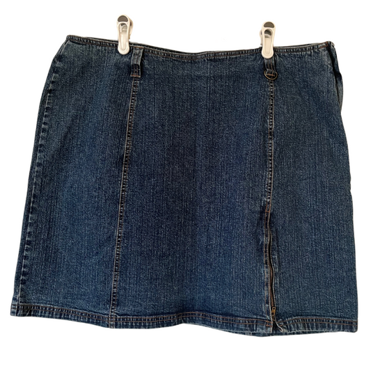vintage denim y2k mini skirt with zipper detail - 16/18