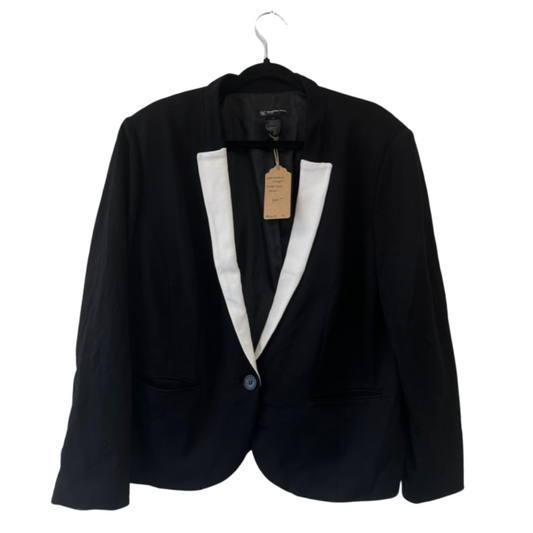 tuxedo-style single-button blazer w/ white lapels - 1x