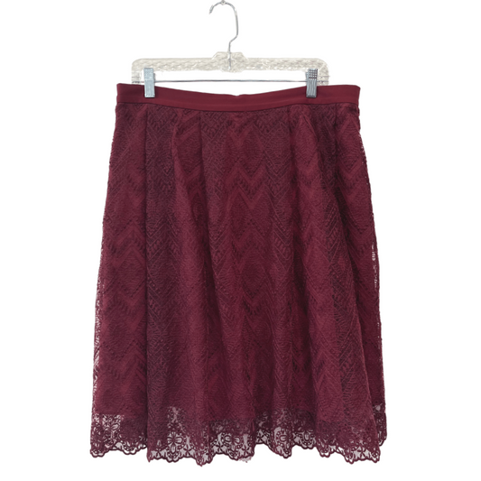 lace burgundy skirt - US 12/14 or 0X