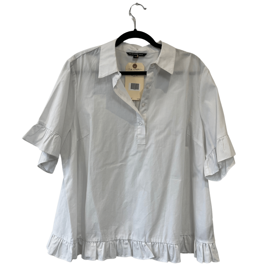 white ruffle blouse - 2x