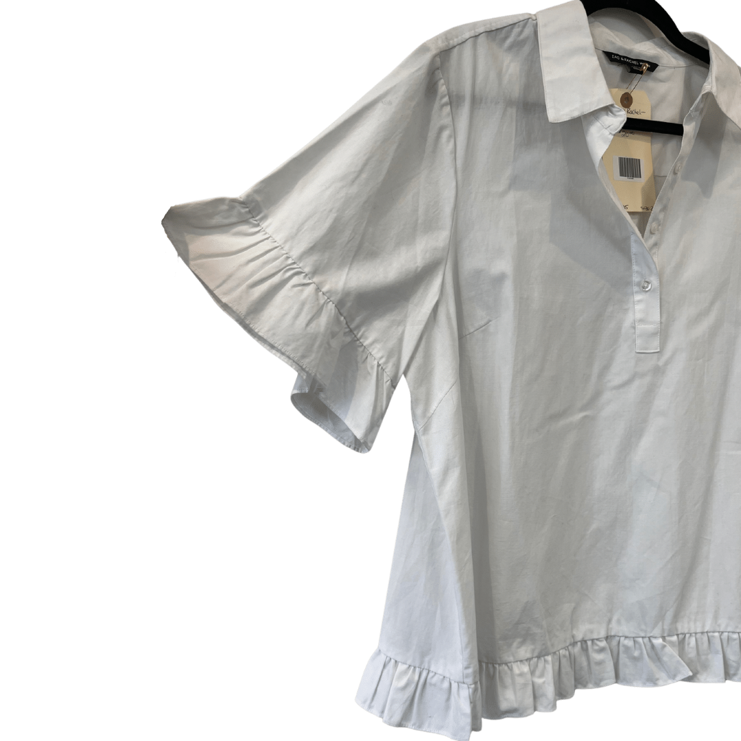 white ruffle blouse - 2x