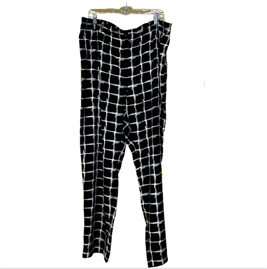 wide-leg square patterned pants - 18