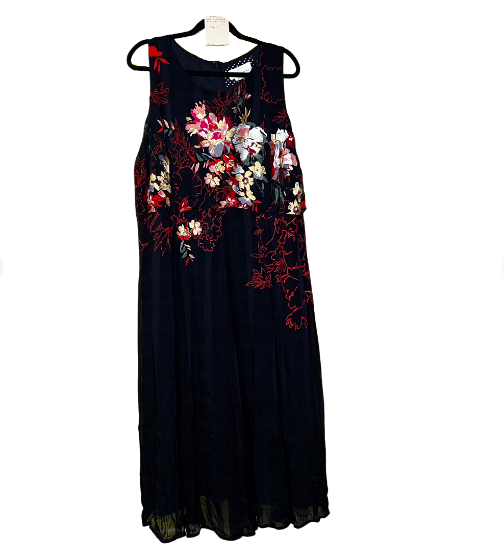 embroidered maxi dress - 24w