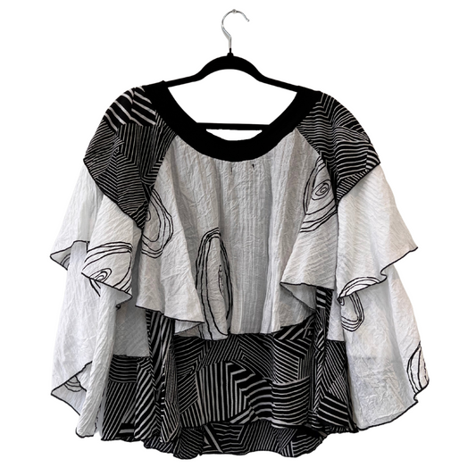 off the shoulder patterned blouse - XL