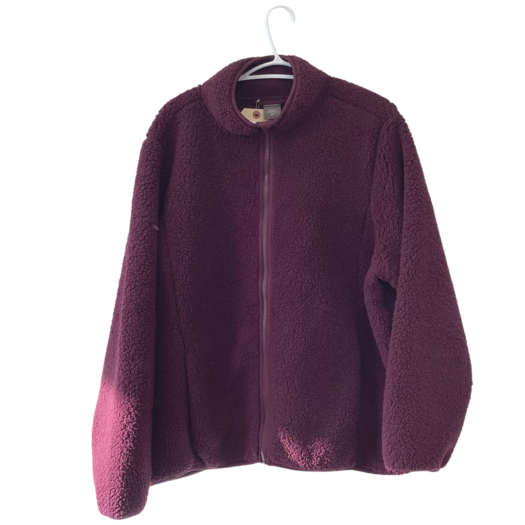 plum sherpa fleece - 2x