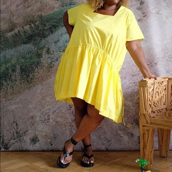 canary yellow shirt dress - 5x/6x