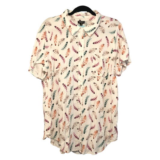 feather t-shirt button-up - 2X