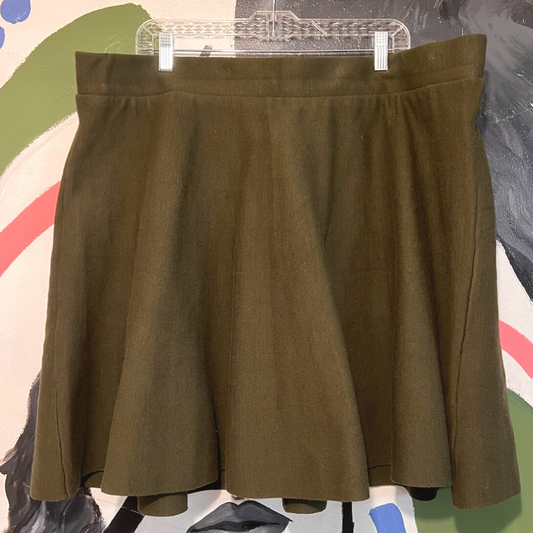 khaki green mini-skirt - 3X