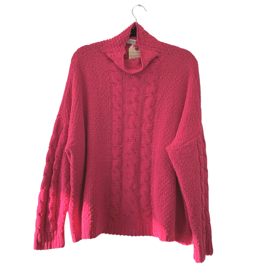 knitted hot pink sweater - 2x